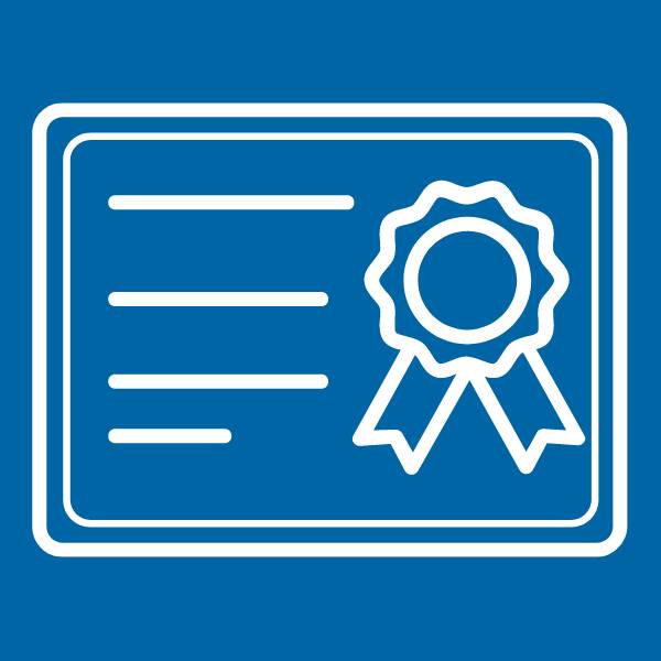 Certificate of completion icon